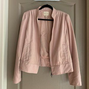 dusty rose pink bomber jacket cottagecore aesthetic